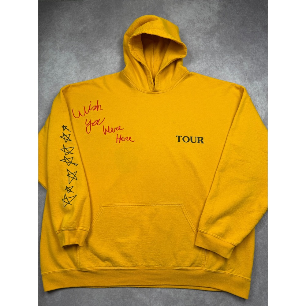 Travis Scott Astroworld Wish You Were Here 2018 Tour Merch Hoodie Yellow XXL
